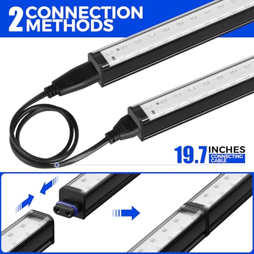 Barrina Black Light Bar, 10W 1FT Magnetic LED Black Lights, for Glow Party, Fluorescent Poster Paint, Blacklight Halloween Decorations, Linkable UV Light, Plug with Built-in ON/Off Switch, 2 Packs - Image 5