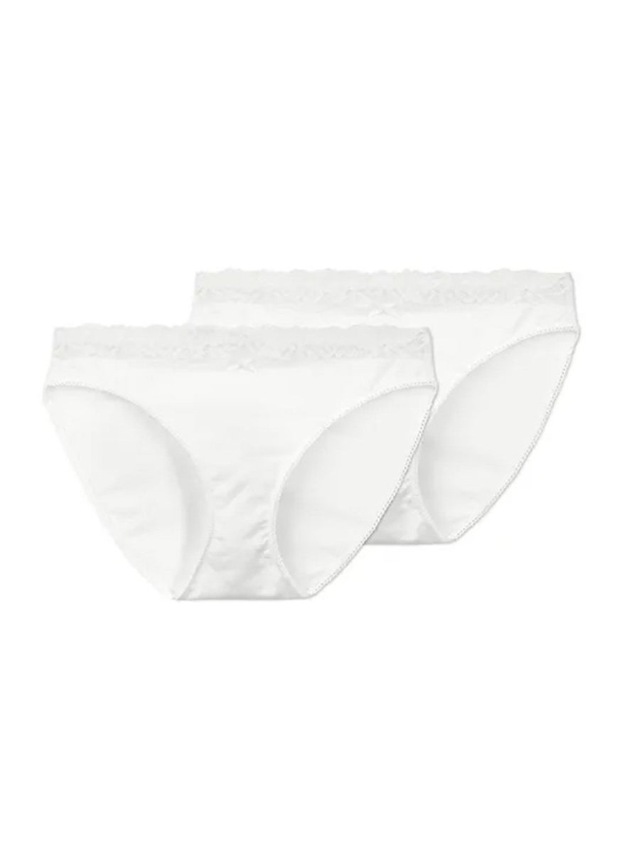 Tchibo Women 2 Pcs Plain Panty, White  - Image 2