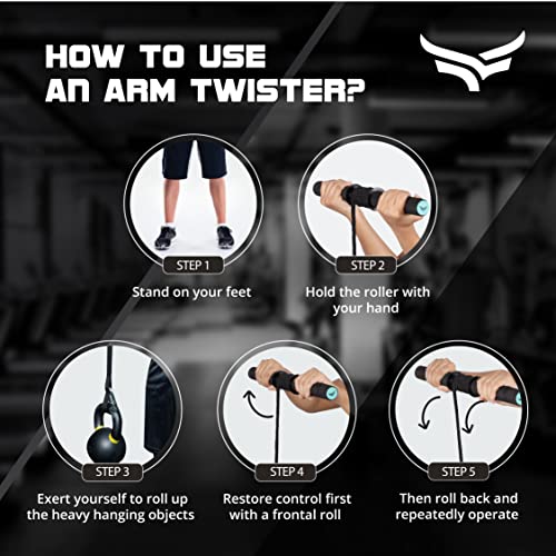 XTRIM Forearm Blaster - Arm Twister (Supports 100 Kg) with Anti-Slip Knurled Handles, Rope and Loading Pin for Hand Exercise, Muscle Strengthening, Arm Training - Image 5