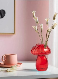 Generic 2Pcs Clear Mushroom Flower Pot Flower Arrangement Container Vases Unique Glass Vase for Home Office Decorations  - Image 3