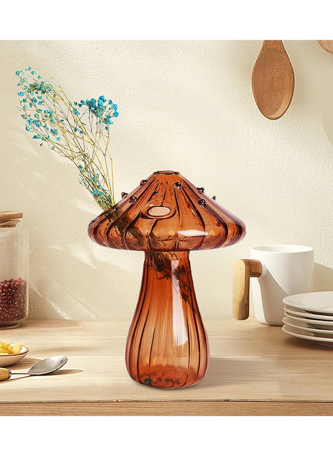 ماركة غير محددة 2pc شفافة الفطر وعاء الزهور الزهرة زهرة زهرة زهرة فريدة من نوعها زهرة المنزل مكتب الديكور  - Image 5