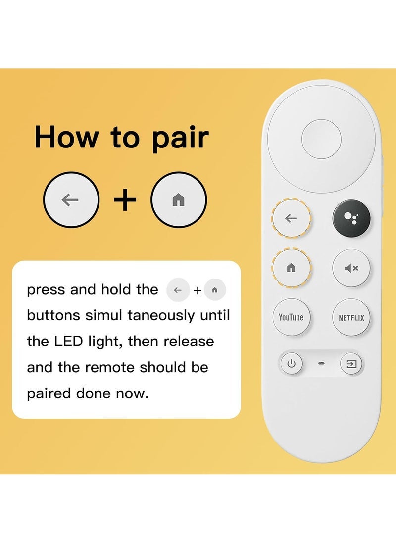 PopZa Voice Remote for Google Chromecast 4k Snow Streaming Media Player G9N9N Remote Control for Google TV GA01920-US GA01919-US GA01923-US(Remote Only) with Battery - Image 3