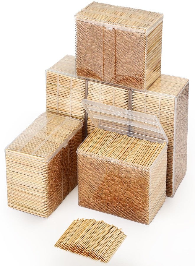 جيريفي، 15000 قطعة من أعواد الأسنان المصنوعة من الخيزران، عبوة كبيرة لتنظيف الأسنان، أعواد أسنان خشبية مستديرة، 6 عبوات من 2500 عود أسنان لكل عبوة، مثالية للمقبلات والطعام والحفلات والشواء - Image 1