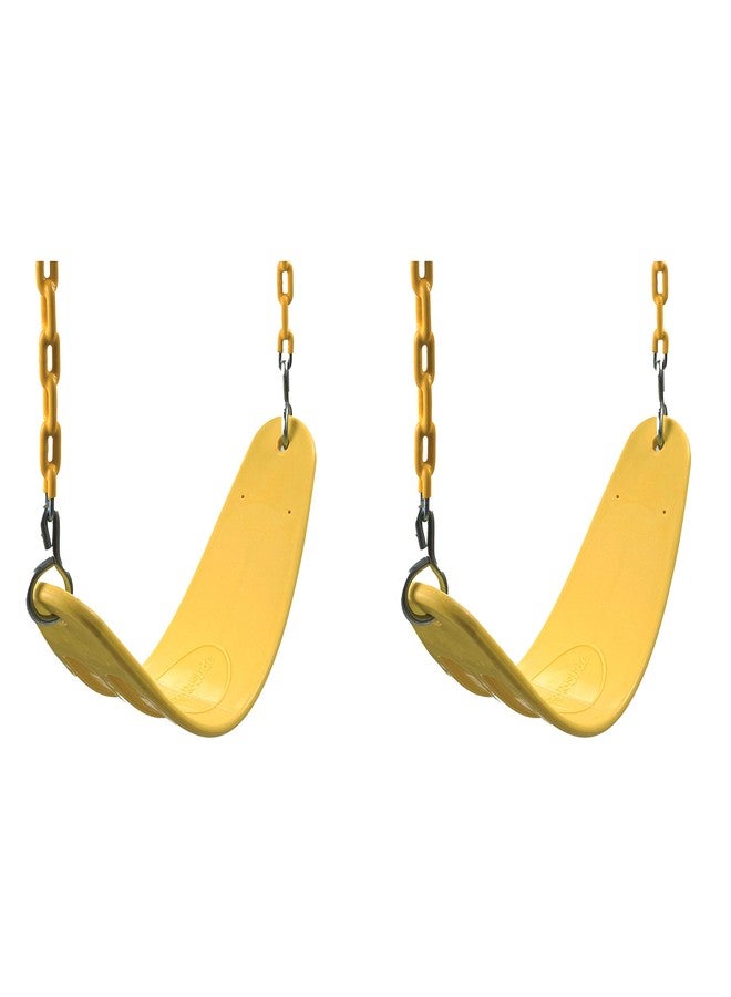 Swing-N-Slide WS 4772 Extreme Heavy Duty Swing Seat Set Outdoor Playground Swings with Coated Chains & Quick Links, Yellow, Pack of 2 - Image 1