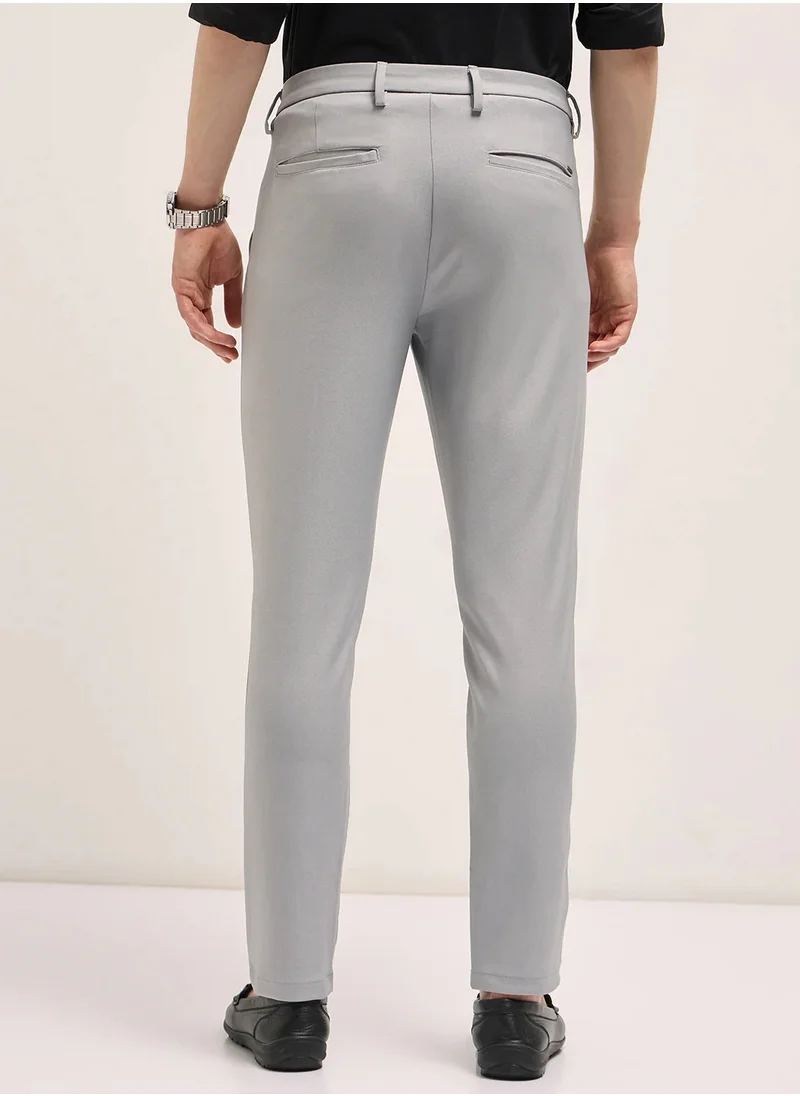 THE BEAR HOUSE Men's Casual Trousers Slate Grey, Relaxed Fit, Soft & Breathable Fabric, Elastic Waist, Stylish Everyday Wear, Versatile & Comfortable Bottoms for Any Occasion