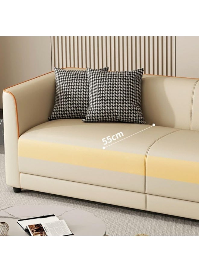 Poppins Home Poppins HOME Contemporary Sofa with Houndstooth Pattern Cushions (Beige, 3seater+2)  - Image 5