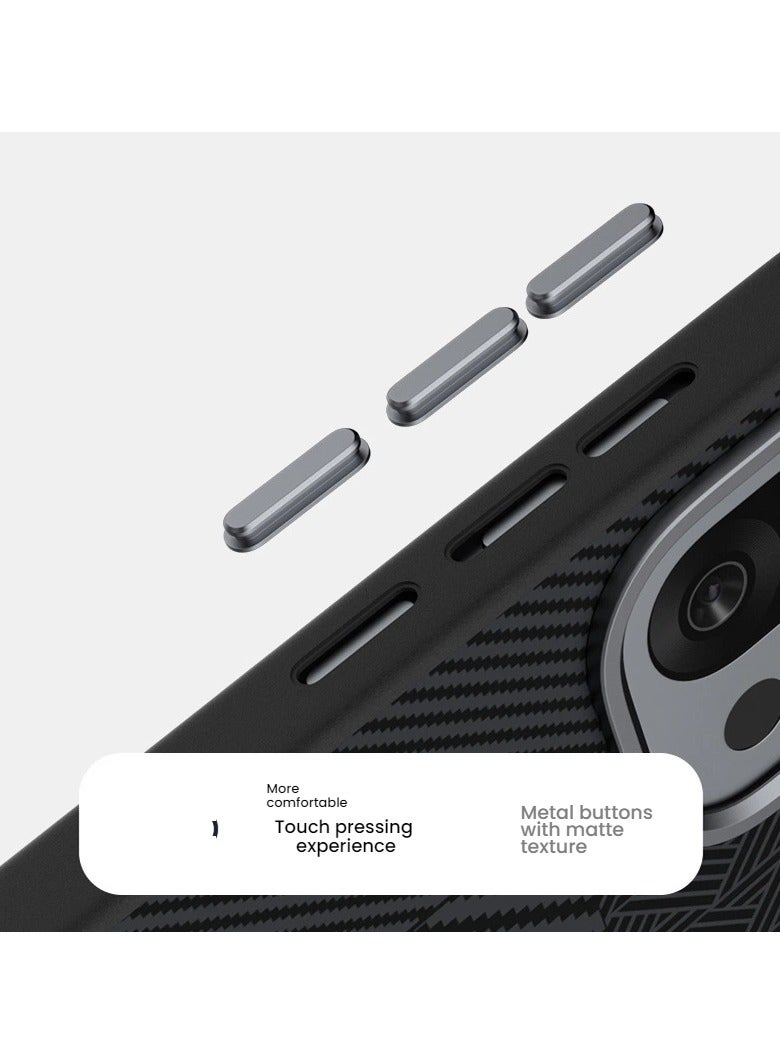 general Carbon Fibre Magnetic Case Compatible with OnePlus 13T with Invisible Magnetic, Slim Frosted Shock and Drop Protection Case for Wireless Charging - Image 4