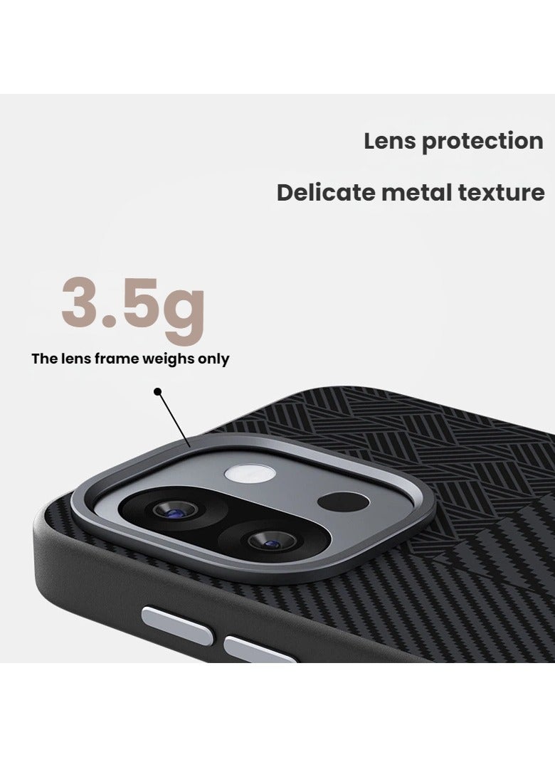 general Carbon Fibre Magnetic Case Compatible with OnePlus 13T with Invisible Magnetic, Slim Frosted Shock and Drop Protection Case for Wireless Charging - Image 3