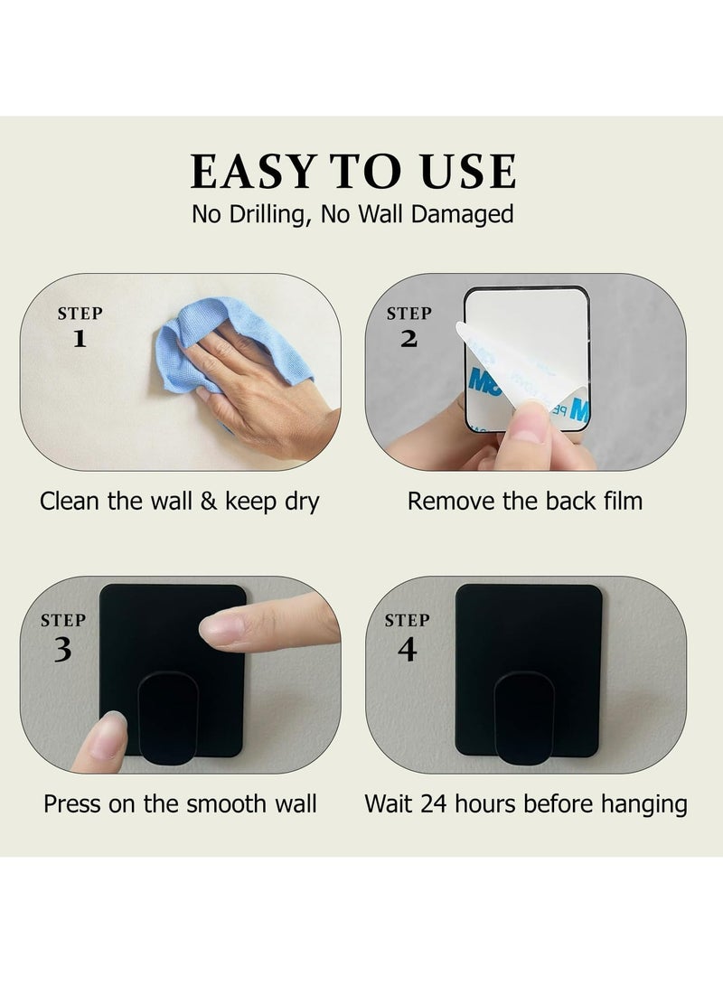 Loquat 4 PCS Self-Adhesive Wall Hooks Heavy Duty 304 Stainless Steel Anti-Rust Waterproof Wall Hooks for Bedroom Kitchen - Image 3