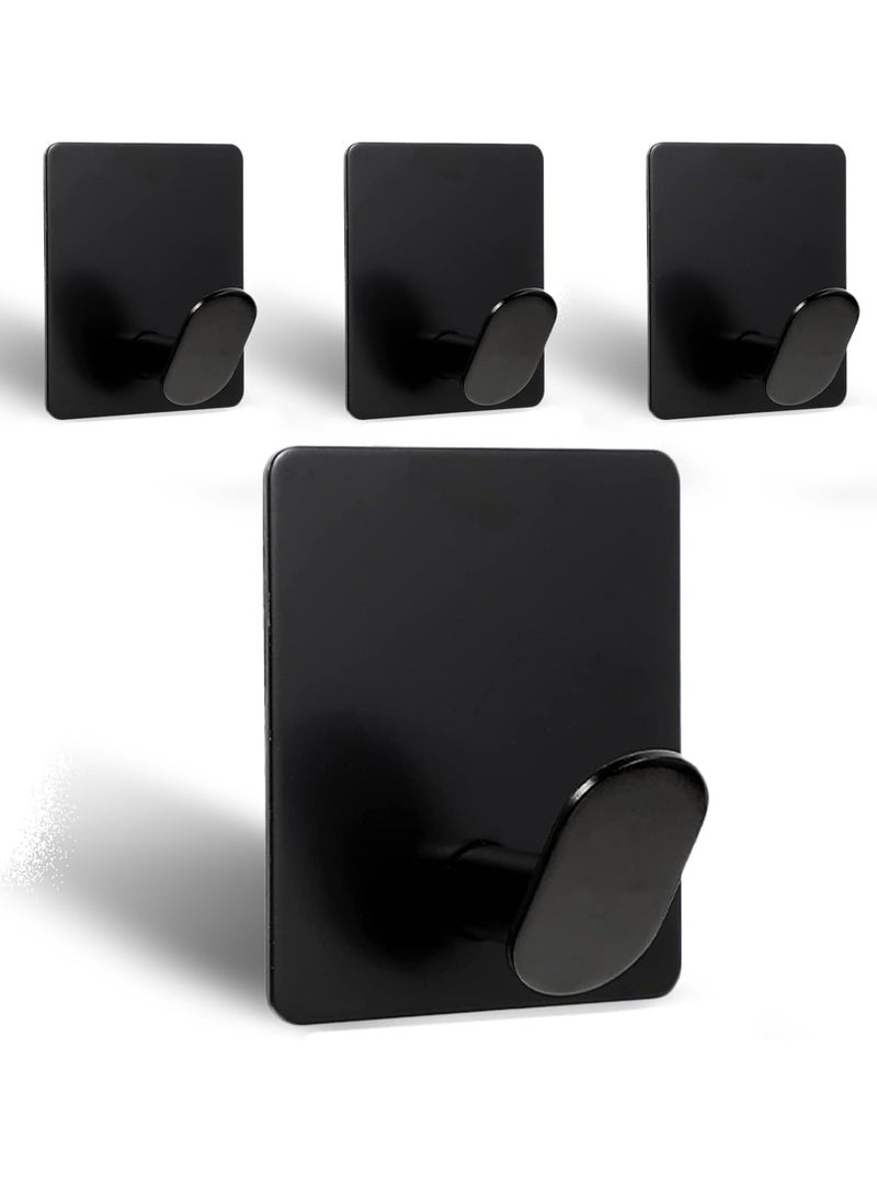 Loquat 4 PCS Self-Adhesive Wall Hooks Heavy Duty 304 Stainless Steel Anti-Rust Waterproof Wall Hooks for Bedroom Kitchen - Image 1