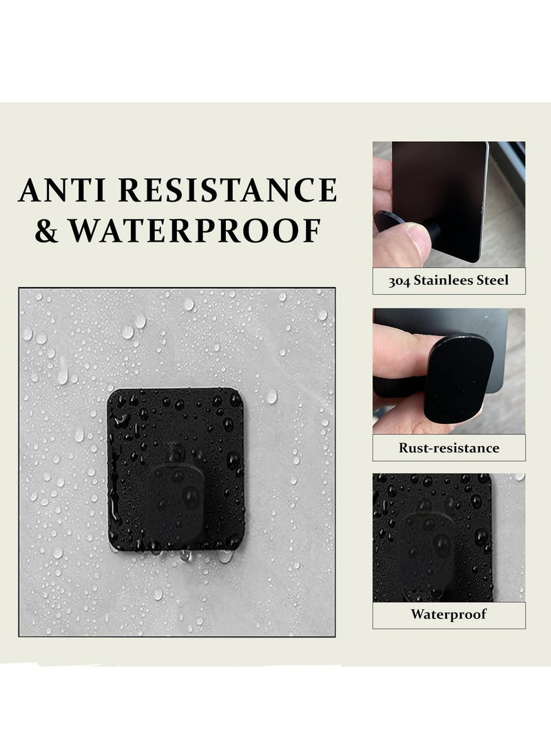 Loquat 4 PCS Self-Adhesive Wall Hooks Heavy Duty 304 Stainless Steel Anti-Rust Waterproof Wall Hooks for Bedroom Kitchen - Image 4