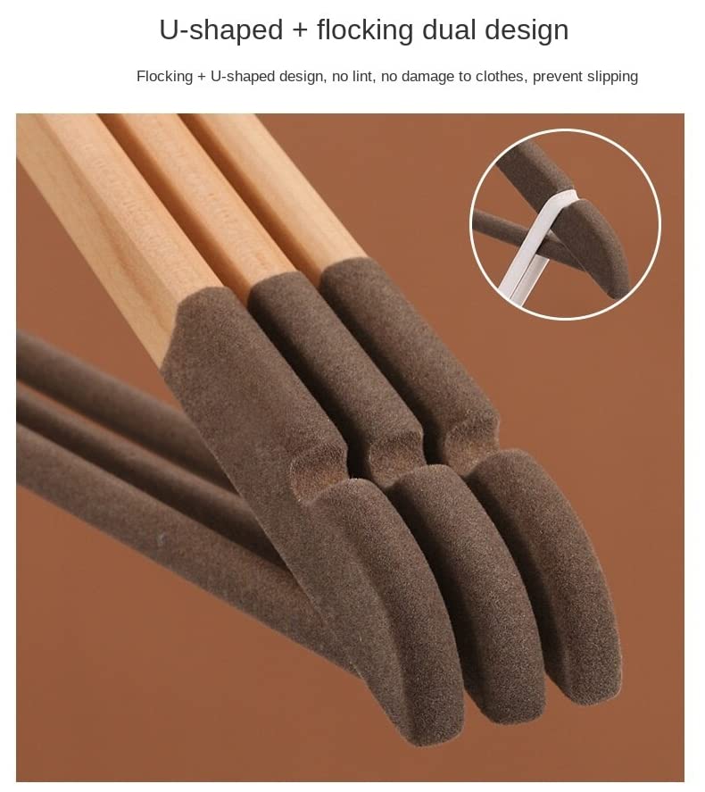 ZURATO Wooden Hanger for Clothes Hanging 360 Degree Swivel Chrome Hook Space Saving Non-Slip Hangers Hangers for Wardrobe and Cupboard (24) - Image 2