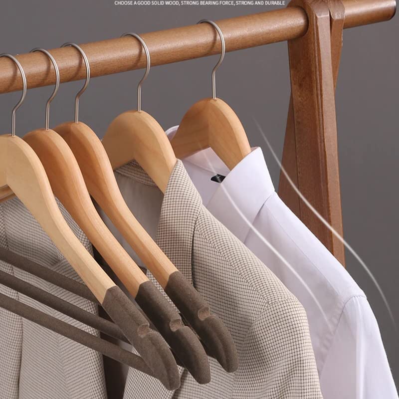 ZURATO Wooden Hanger for Clothes Hanging 360 Degree Swivel Chrome Hook Space Saving Non-Slip Hangers Hangers for Wardrobe and Cupboard (24) - Image 5