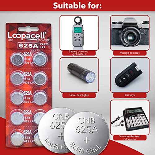 LOOPACELL 625A PX625A LR9 V625U PX625 Alkaline Battery - 1.5V Long Lasting Coin Cell Button Battery for Battery Powered Light Meters, Vintage Cameras, Small Flashlights, Car Keys - Image 5