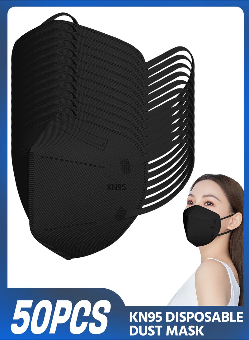 KN95 Face Masks 50 Pack, 5-Layer Breathable Disposable Respirator Mask - Image 1