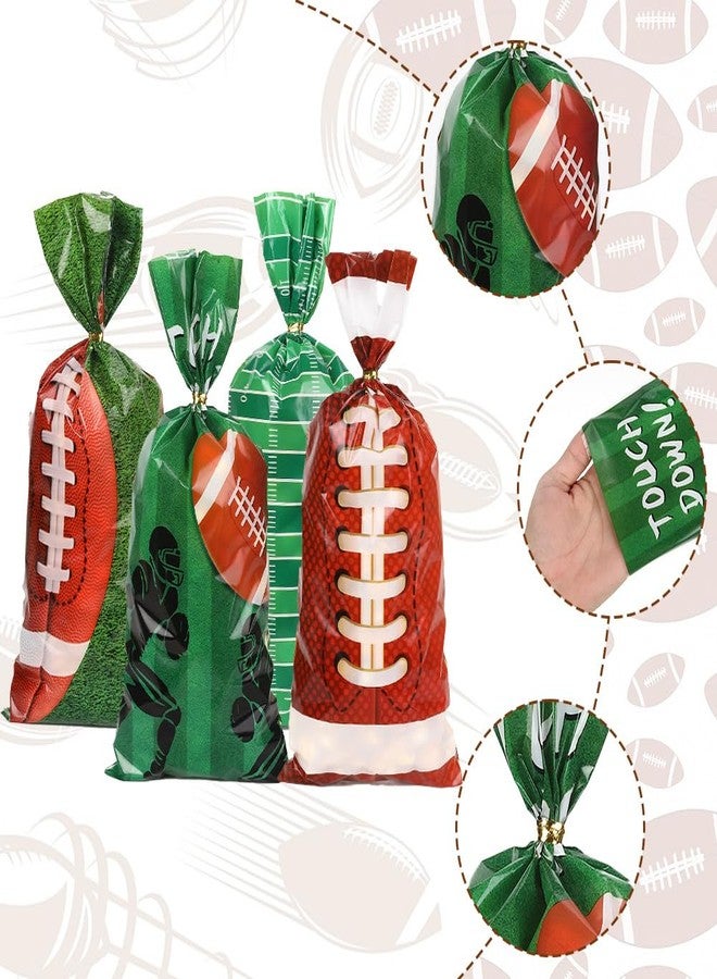 eowqeiur 100 PCS Football Cellophane Bags(5x11 Inch) for Goodie Candy Treat Goody Snack Gifts Wrap Football Theme Birthday Team School Class Party Favors Supplies Bulk Trunk or Treat Tailgate Plastic Baggies - Image 3