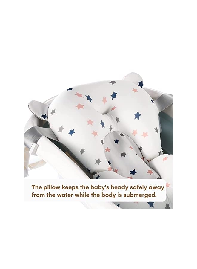 Excefore وسادة استحمام قابلة للتعديل غير قابلة للانزلاق دعم الاستحمام للأطفال الرضع وسادة استحمام للأطفال لحوض الاستحمام مقعد حصيرة لحوض الاستحمام لدعم استحمام الأطفال حديثي الولادة 0 12 شهر - Image 2