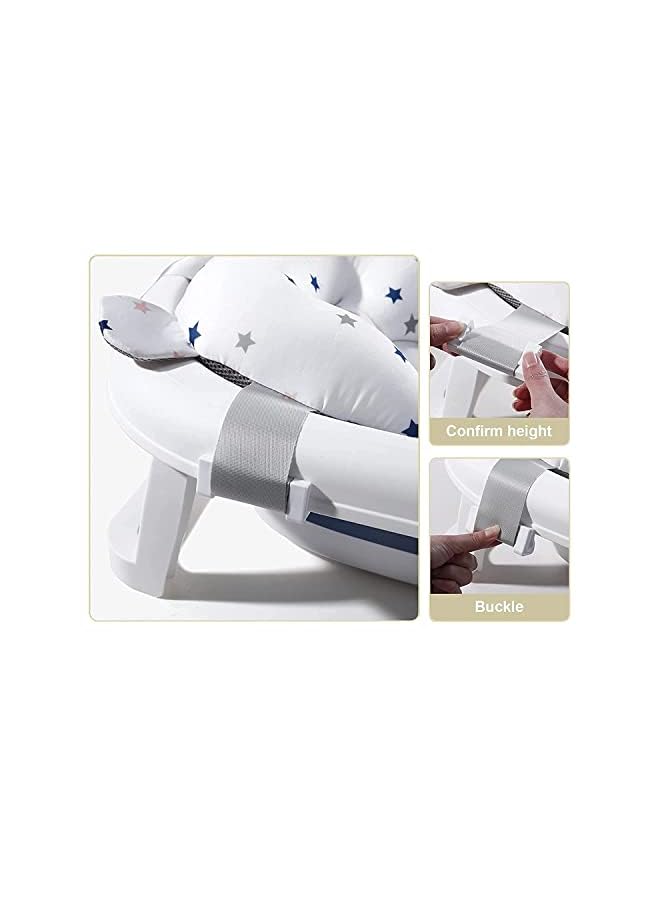 Excefore وسادة استحمام قابلة للتعديل غير قابلة للانزلاق دعم الاستحمام للأطفال الرضع وسادة استحمام للأطفال لحوض الاستحمام مقعد حصيرة لحوض الاستحمام لدعم استحمام الأطفال حديثي الولادة 0 12 شهر - Image 4