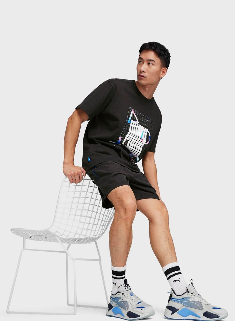 بوما شورت منسوج بطبعة أشكال البلايستيشن مقاس 6 بوصة - Image 5