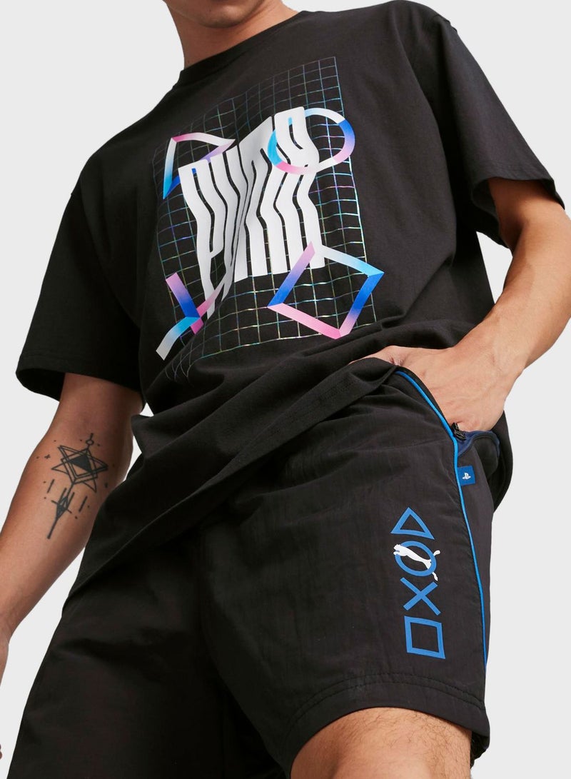 بوما شورت منسوج بطبعة أشكال البلايستيشن مقاس 6 بوصة - Image 3