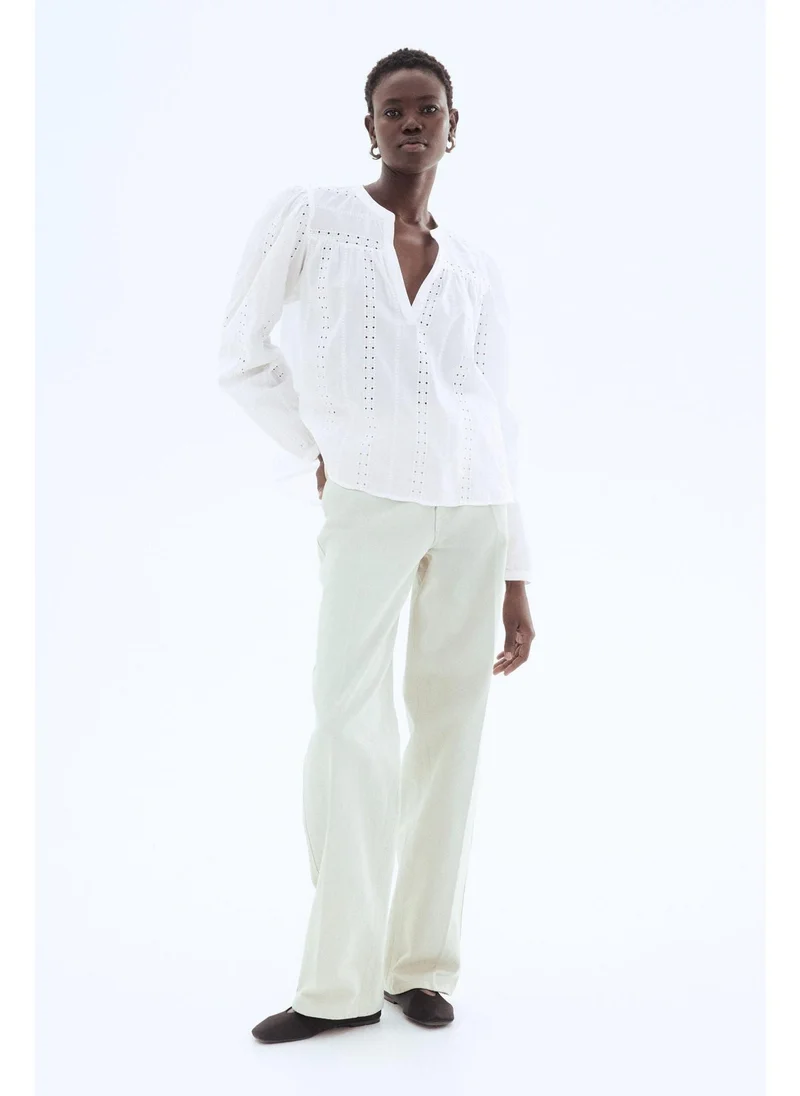 اتش اند ام Embroidered cotton blouse