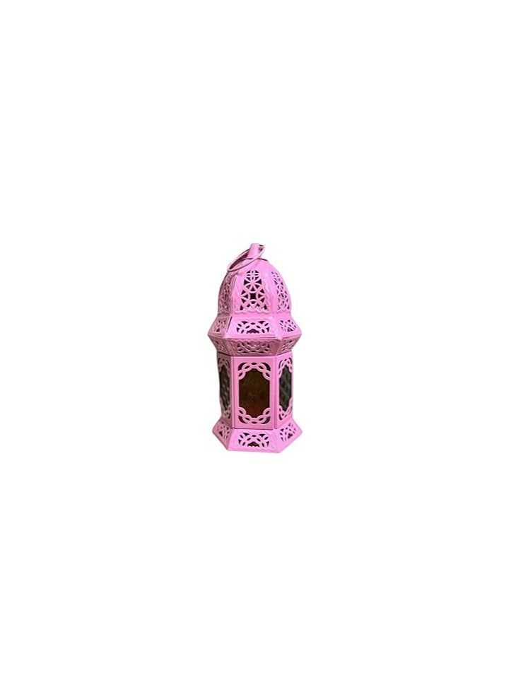 Metal lantern small dome - pink