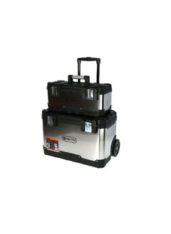 Tactix 2 in 1 Rolling Tool Box Set Silver and Black 321133  - Image 1