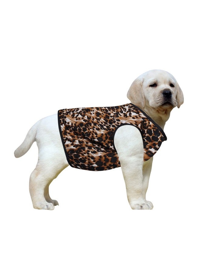 ويستيرن إرا تي شيرت كلاب من القطن الناعم الرائع، ملابس كلاب مريحة، سترة بدون أكمام، ملابس جرو (طبعة الفهد) (Xsmall) (12 بوصة) - Image 1