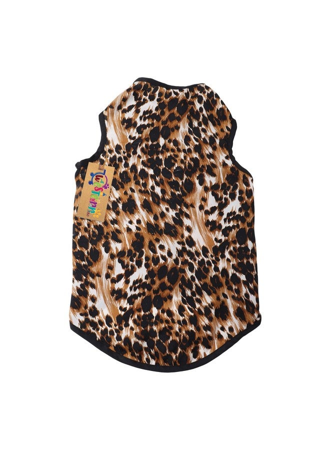 ويستيرن إرا تي شيرت كلاب من القطن الناعم الرائع، ملابس كلاب مريحة، سترة بدون أكمام، ملابس جرو (طبعة الفهد) (Xsmall) (12 بوصة) - Image 5