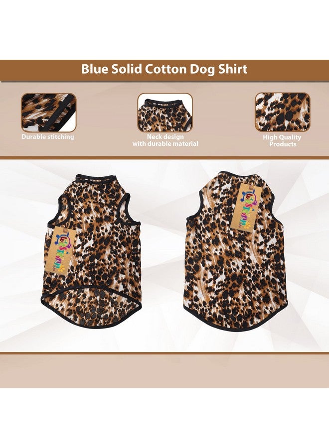 ويستيرن إرا تي شيرت كلاب من القطن الناعم الرائع، ملابس كلاب مريحة، سترة بدون أكمام، ملابس جرو (طبعة الفهد) (Xsmall) (12 بوصة) - Image 3