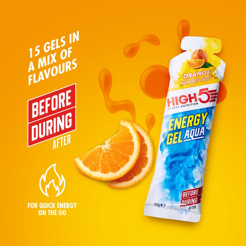 High5 Energy Gel Aqua - Quick Release Sports Gels to Power Muscles for Peak Performance - Natural Fruit Juice - On The Go Energy Boost for Running, Cycling and Endurance (Mixed, 15 x 66g) - Image 5