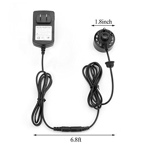 AGPTEK Mist Maker Fogger Water Fountain Pond Fog Machine Atomizer Air Humidifier with 12 LED Light Color Change for Office Home Room Car, Black - Image 3