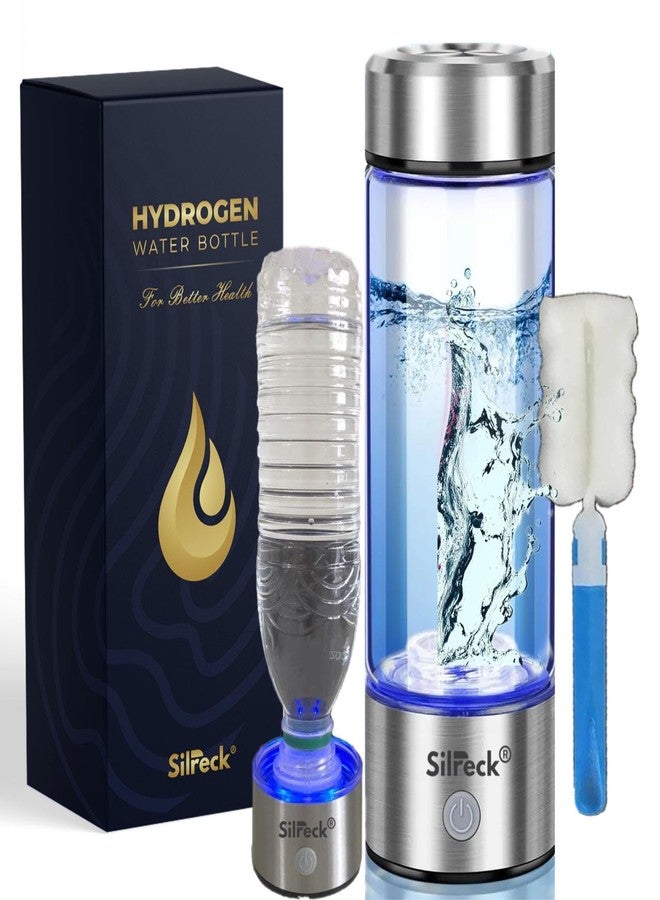 Silreck 2025 Premium Hydrogen Water Bottle - 450ml | Up to 4000 PPB | Mineral Water Bottle Compatible & Portable Hydrogen Generator | BPA-Free Hydrogen Bottle Rechargeable with Cleaning Brush - Image 1
