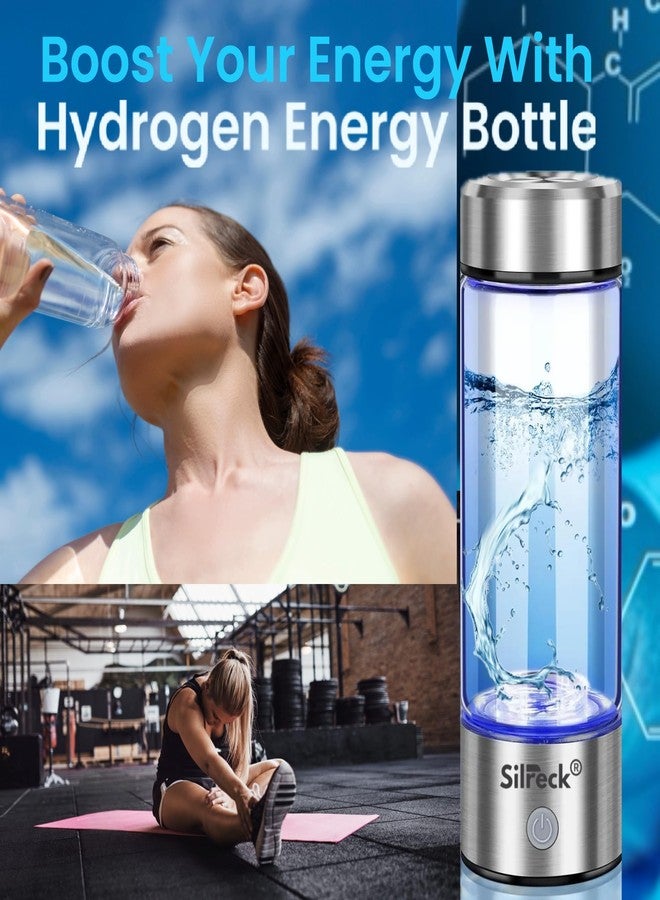 Silreck 2025 Premium Hydrogen Water Bottle - 450ml | Up to 4000 PPB | Mineral Water Bottle Compatible & Portable Hydrogen Generator | BPA-Free Hydrogen Bottle Rechargeable with Cleaning Brush - Image 5