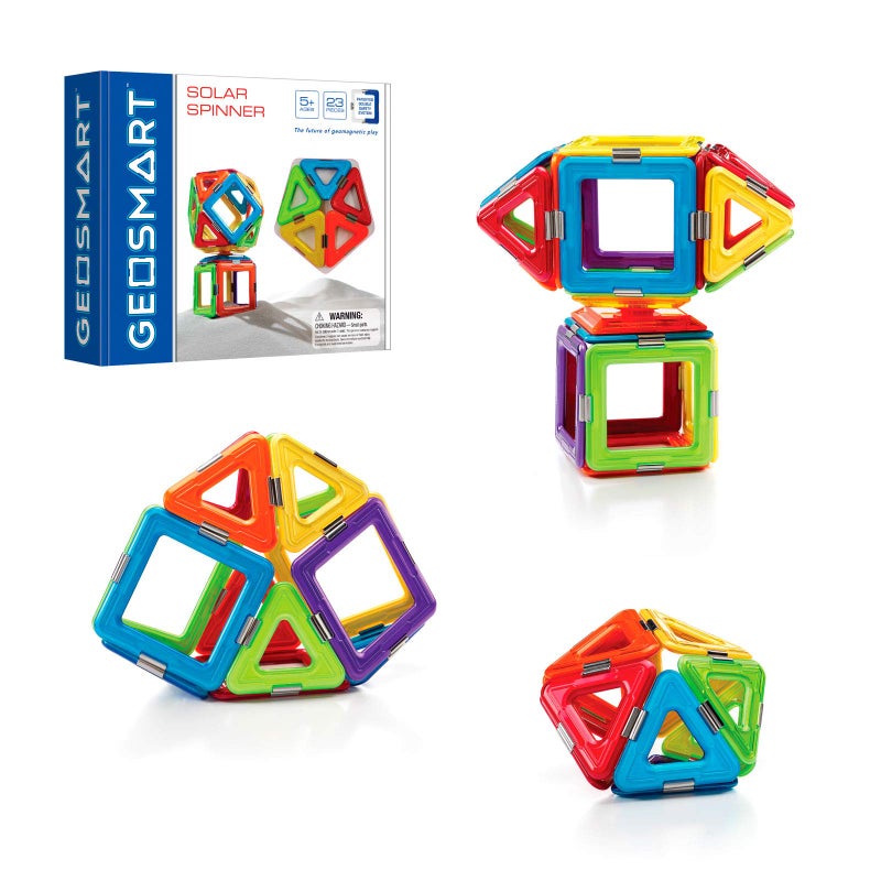 GeoSmart Solar Spinner 23-Piece GeoMagnetic STEM Building Set with Spinner - Image 1