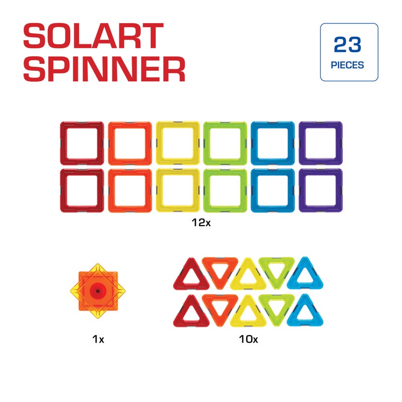 GeoSmart Solar Spinner 23-Piece GeoMagnetic STEM Building Set with Spinner - Image 4