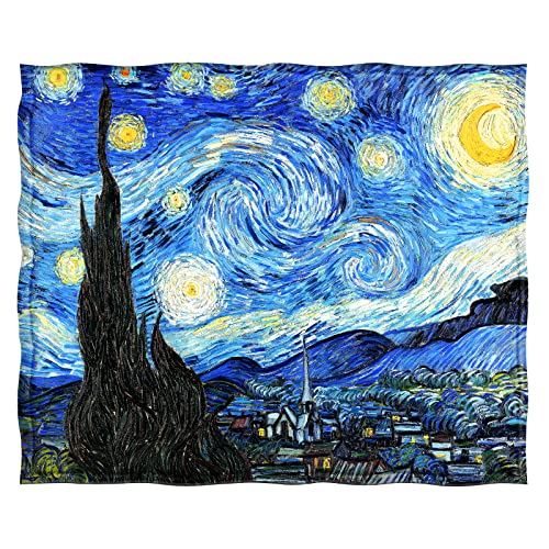 Levens The Starry Night Throw Blanket, Abstract Theme Decor for Couch Bed Sofa Travelling Camping, Birthday Christmas Soft Cozy Lightweight Flannel Fleece Blankets for Kids 50"x60" - Image 2