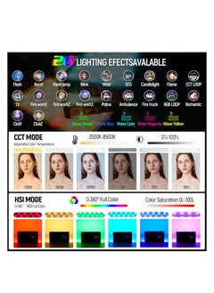 KASTWAVE 12W RGB Camera Light, Portable Photography Lighting, RGB LED Video Light with App Control, Supports Used While Charging, Dimmable Panel Lamp, CRI97+/26 Scenes/2500K-8500K Mini On Camera Light  - Image 3