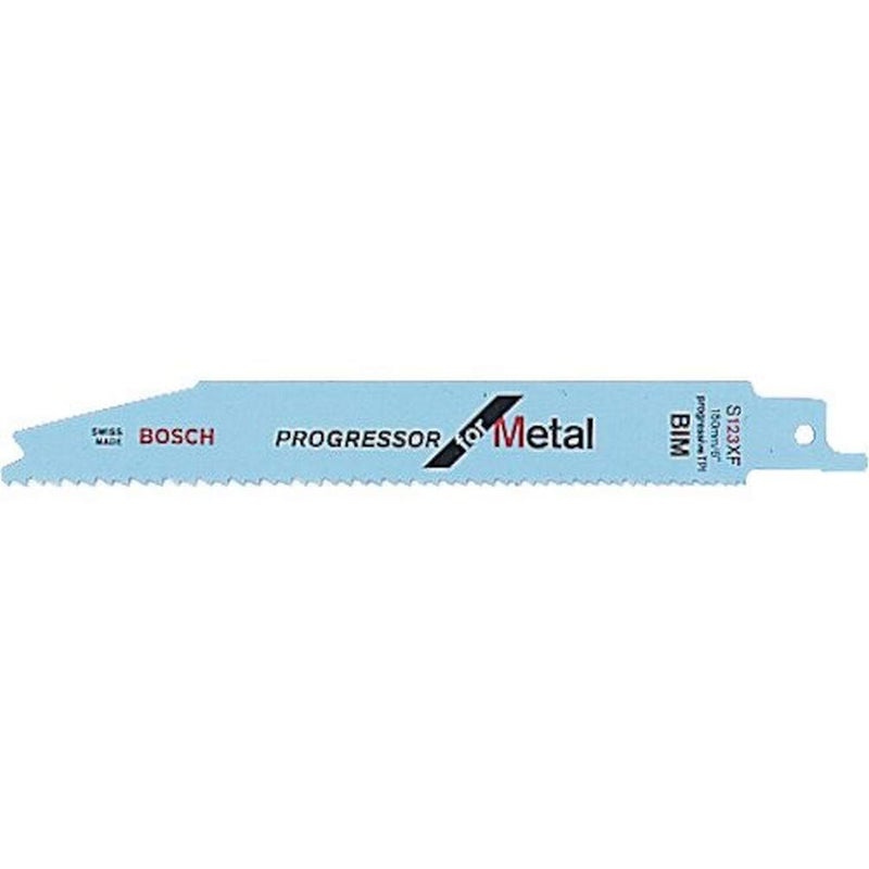 BOSCH Professional Reciprocating Saw Blades, For Metal, S123Xf, Blade Length 150Mm, For Regular-Strength Steel Pipes And Profiles Of Wall Thickness From 1Mm To 8Mm, Pack Of 5 - Image 1