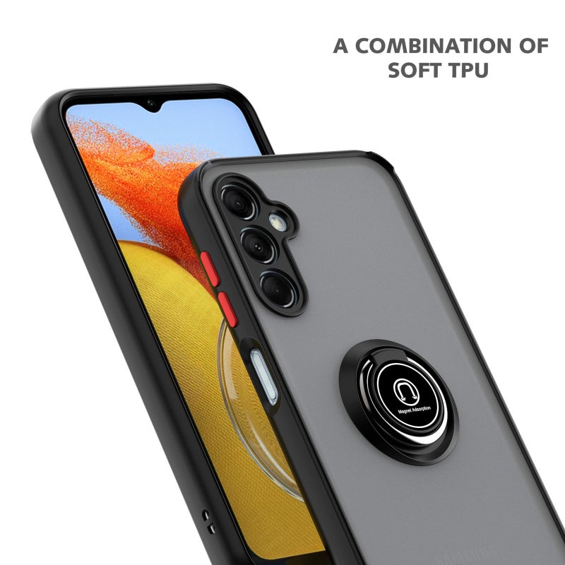 erorex For Samsung Galaxy M54 5G Q Shadow 1 Series TPU + PC Phone Case with Ring(Black+Black) - Image 2