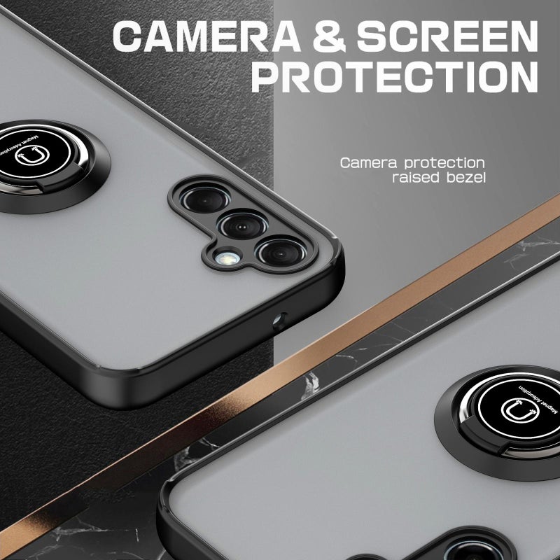 erorex For Samsung Galaxy M54 5G Q Shadow 1 Series TPU + PC Phone Case with Ring(Black+Black) - Image 5