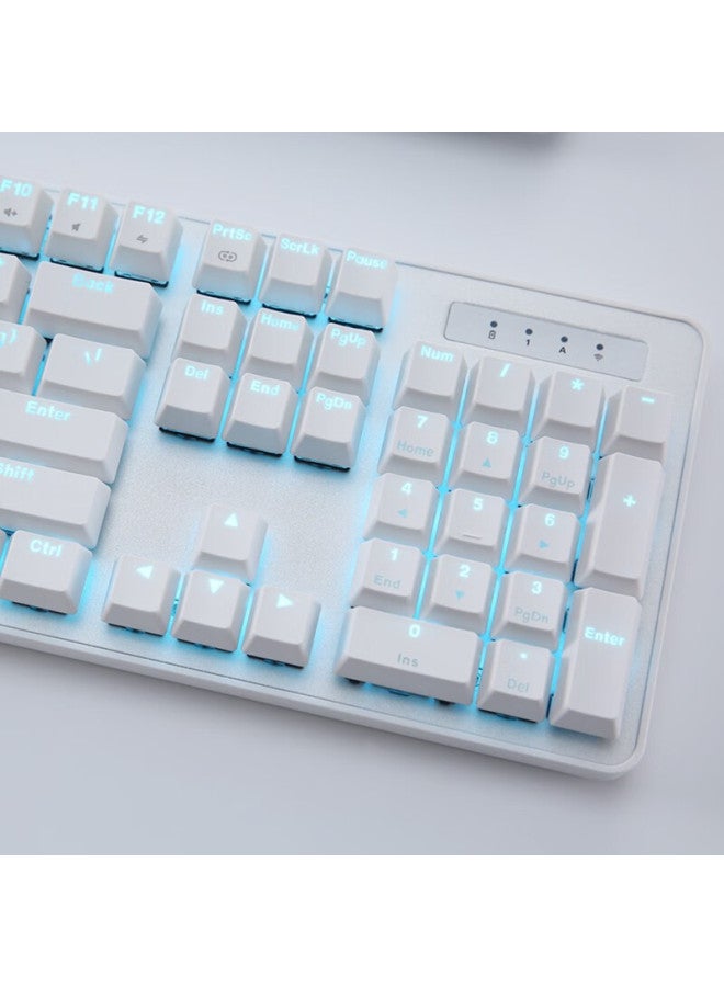 Daryo Dareu Ek810 Dual-mode Wireless Keyboard, Mechanical Keyboard, Laptop Gaming Keyboard, 2.4g Office Keyboard With Long Battery Life, 104 Keys, White With Red Switches - Image 5