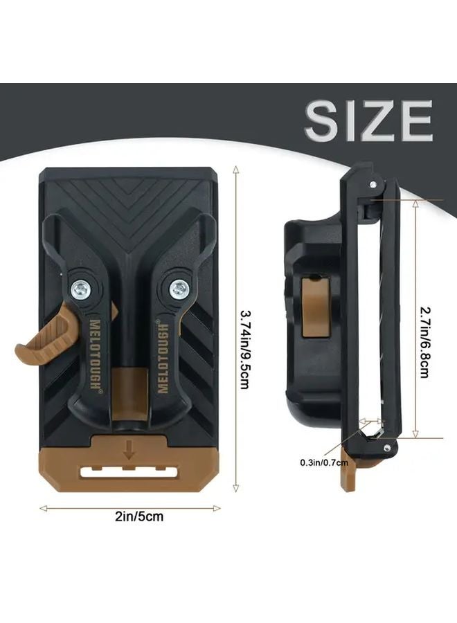 مشبك أداة الإطلاق السريع بلون الكاكي، مزدوج الاستخدام، بقبضة مانعة للانزلاق، وملحق بحزام للتدريبات والأدوات الكهربائية. - Image 1