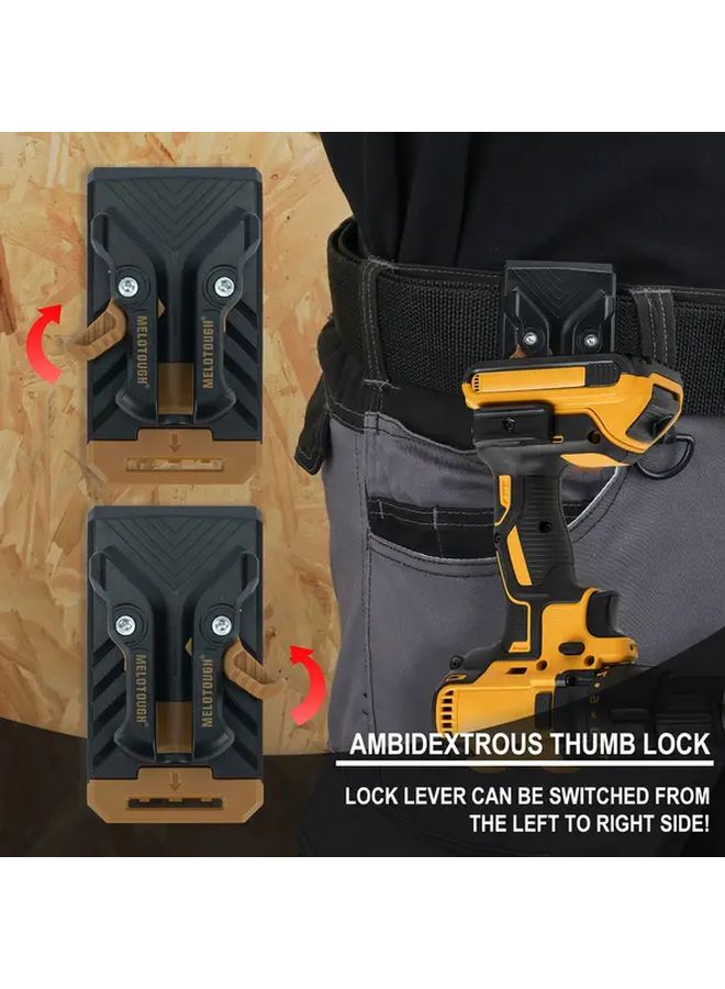 مشبك أداة الإطلاق السريع بلون الكاكي، مزدوج الاستخدام، بقبضة مانعة للانزلاق، وملحق بحزام للتدريبات والأدوات الكهربائية. - Image 2