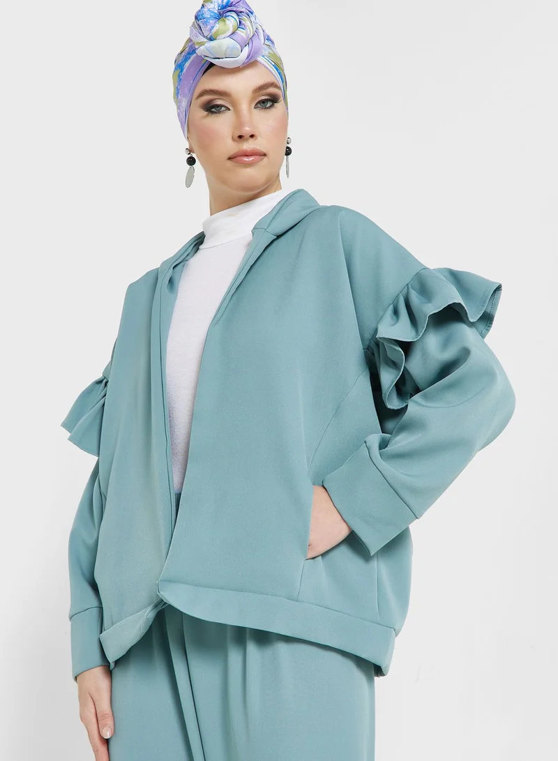 Khizana Ruffle Detail Top & Pant Set