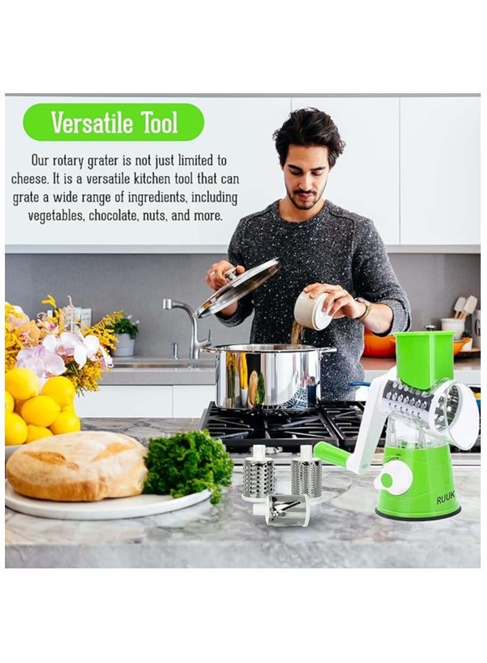 دينكس مبشرة دوارة متعددة الوظائف، مبشرة خضراوات ومفرمة طعام للمطبخ، آمنة للاستخدام في غسالة الأطباق مناسبة لتقطيع الخضراوات مثل الخيار والكوسة والجزر والبطاطس وما إلى ذلك. - Image 4