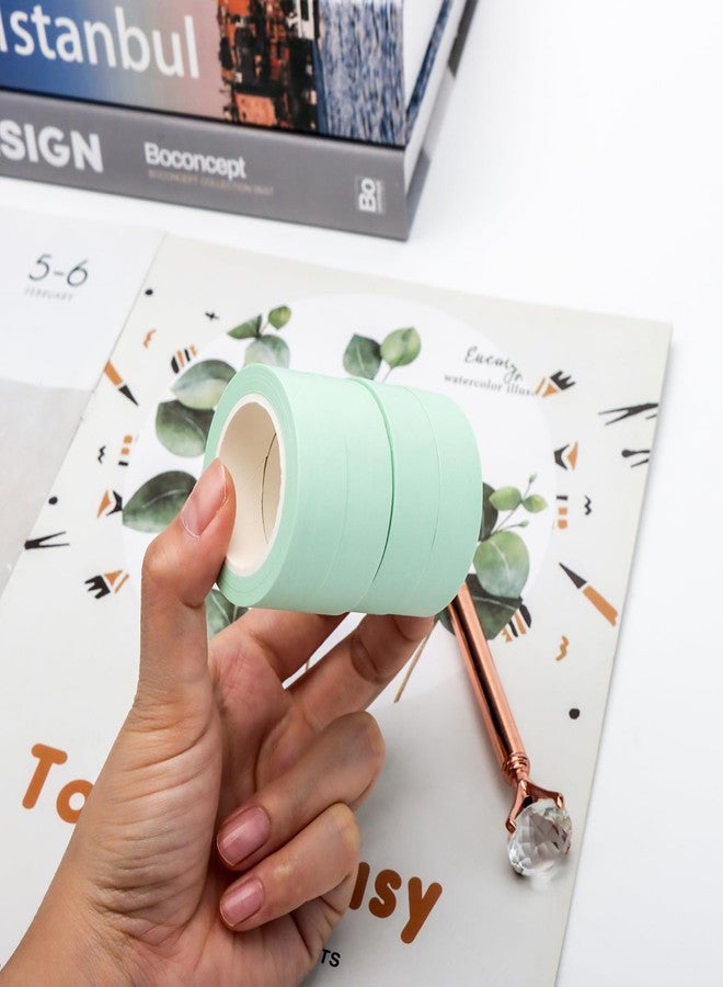 XiowDow 4 Rolls Pastel Mint Green Washi Tape 0.6inch Width Solid Color Masking Tape 32ft. Decorative Washi Tape Set for Arts Crafts Card Making Planner Notebook Decoration Journal Scrapbook Supplies - Image 2