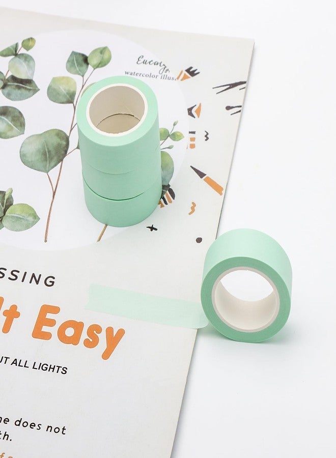 XiowDow 4 Rolls Pastel Mint Green Washi Tape 0.6inch Width Solid Color Masking Tape 32ft. Decorative Washi Tape Set for Arts Crafts Card Making Planner Notebook Decoration Journal Scrapbook Supplies - Image 4