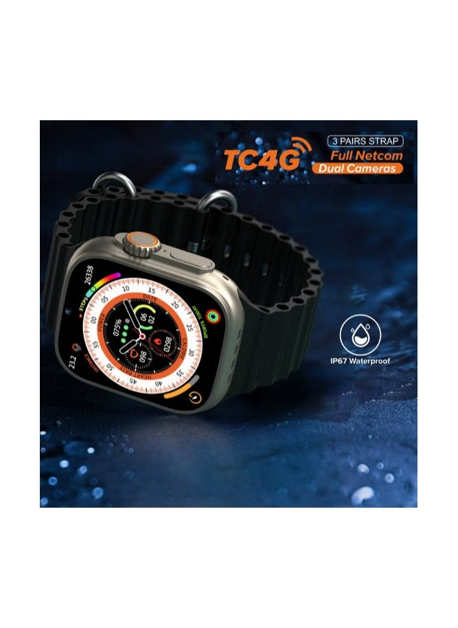 C4G Dual Camera 2.2 inch Full Display 4g Netcom with 3 Pairs Strap Compatible with iOS and Android