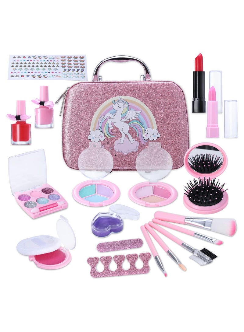 Kids Makeup Set for Girls, Washable Makeup Kit with Real Cosmetics for Young Girls, Birthday Gift for Kids, Makeup Set for Girls Ages 3 to 12. - Image 1